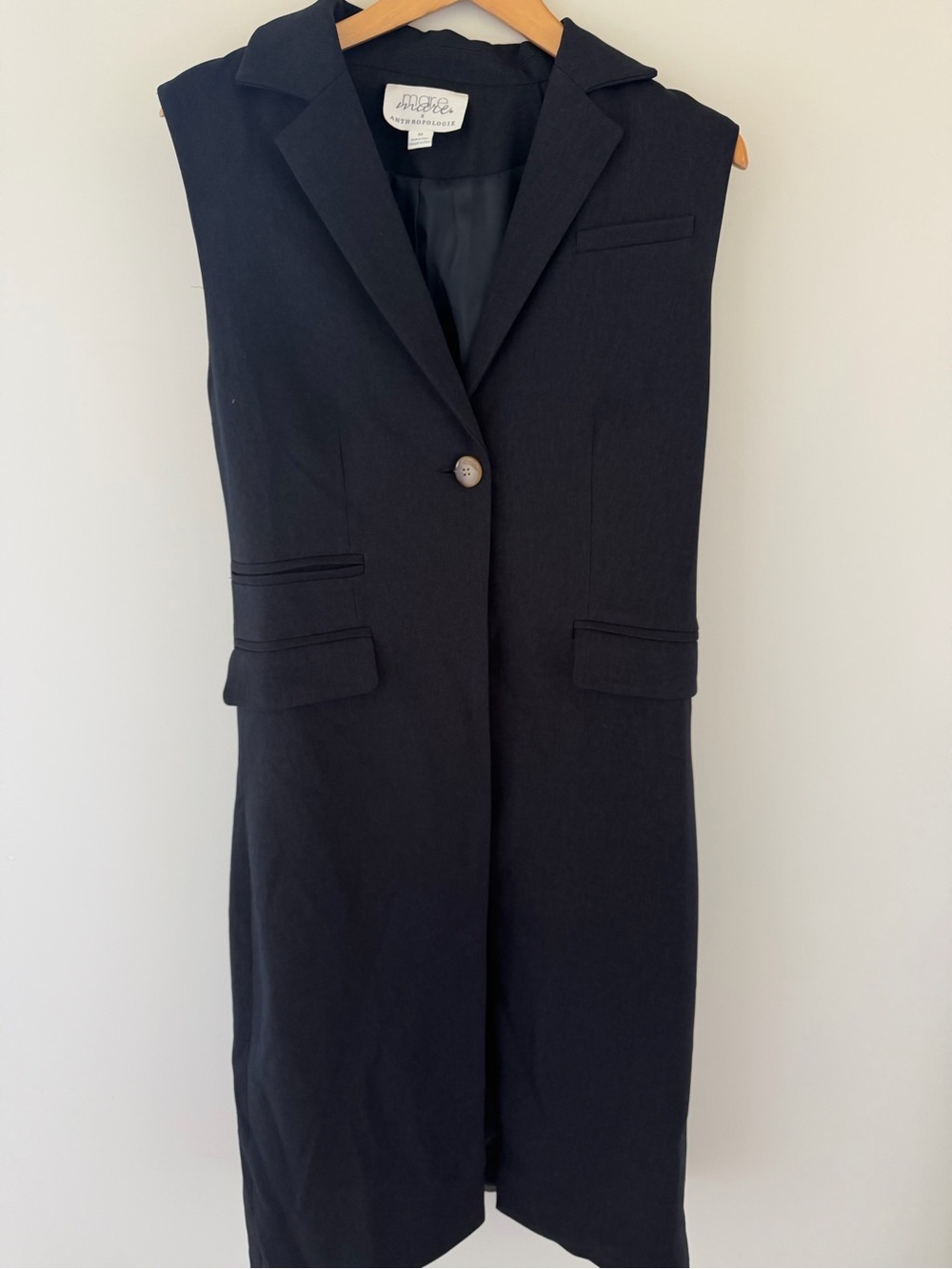 Anthropologie Maré Mare Navy Sleeveless Blazer Vest